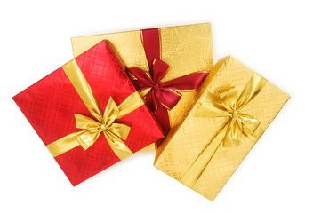Gift boxes isolated on the white background