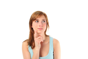 Fototapeta premium Puzzled teenager looking away