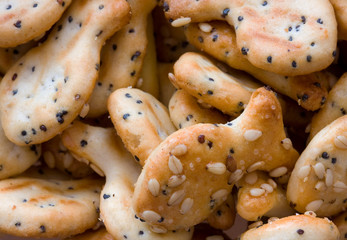 Closeup fish sesame seed