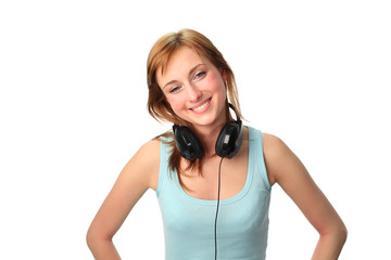 Woman listening to music