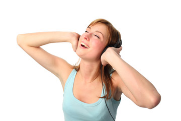 Woman listening to music