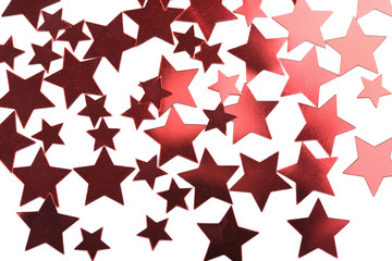 holiday red stars background isolated