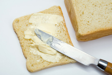 Slices of bread with butter