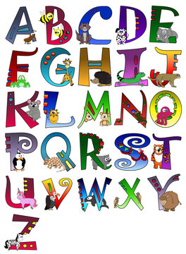 Animal Themed Alphabet Poster A - Z Poster