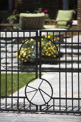 Black steel fence gate