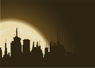 abstract illustration of a city in the night