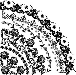 flower with curls black quadrant