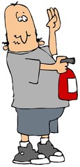 Man With A Fire Extinguisher