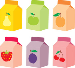 isolated juice carton boxes
