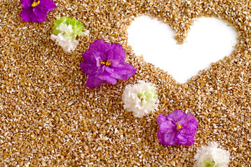 Heart with the flowers