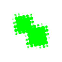 CARRES POIS VERT FLUORESCENT