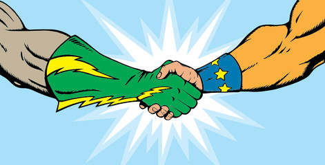Superhero handshake