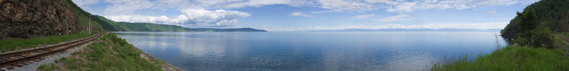 Panoramic photo of lake Baikal