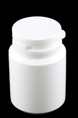 White gallipot isolated in black