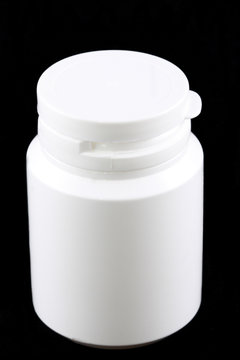 White gallipot isolated in black