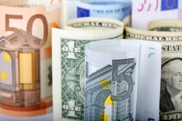 Euro against Dollar