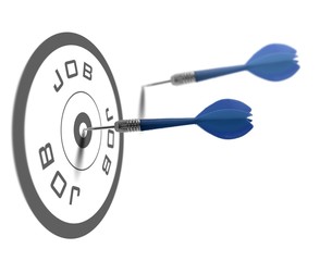 searching and finding a job concept - isolated on white