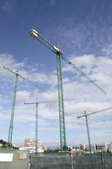 large cranes on site