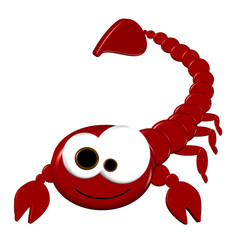 3D Scorpion Cartoon - Isolated On White