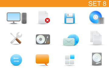 set of elegant simple icons