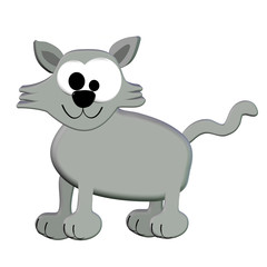 Obraz na płótnie Canvas 3D Kitten Cartoon - Isolated On White