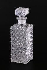 Crystal shtof on a black background