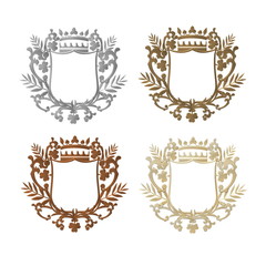 set of heraldic shields