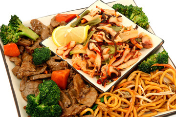 Squid, Beef, Lo Mein