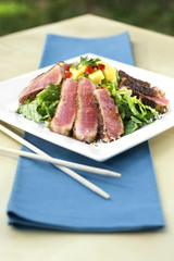 Seared Sesame Tuna Salad with Citrus Salsa