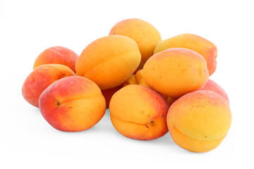 Fresh apricots isolated on white