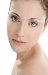 Obraz premium Portrait of young beautiful woman at studio