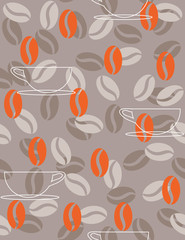 black coffee - seamless pattern in retro style