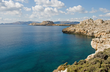 Obraz premium Küstenwanderung auf Rhodos