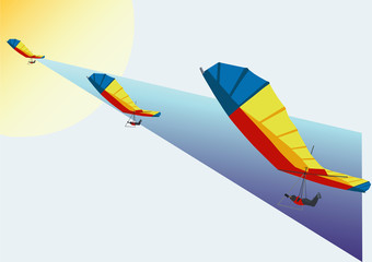 Flight on a hang-glider