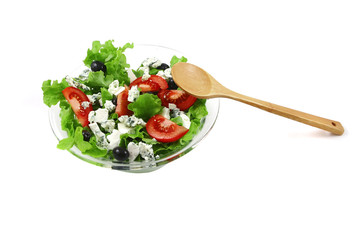 vegetable salad and feta cheese