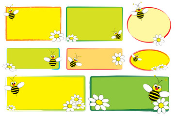 Labels - Bee and flower - Children useful