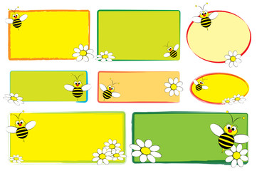 Labels - Bee and flower - Children useful © Marta P. (Milacroft)