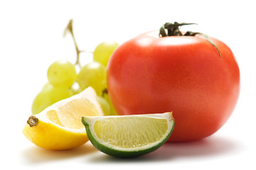 Lemon, grape, lime, tomato