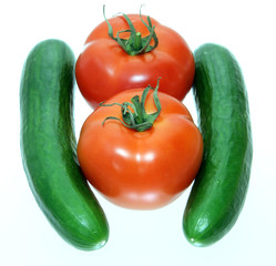 tomatoes and cucumbers