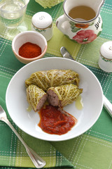 Involtini con le verze alla carne macinata - Contorni