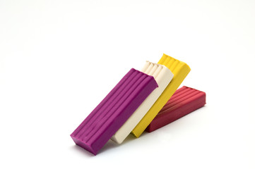 Obraz premium Brick of plasticine on a white background