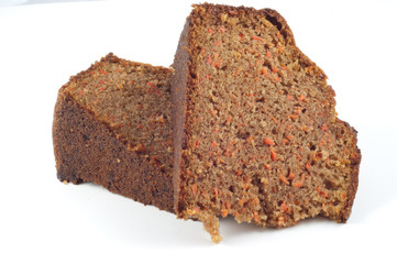 Two slices of carrot cake.