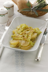 Verze e patate con formaggio latteria - Contorni