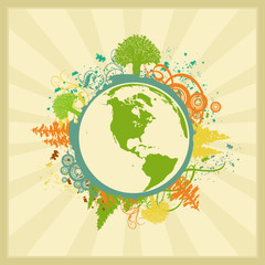 Grunge Planet Background