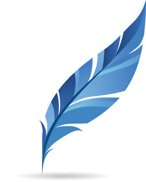 Icon Of Blue  Feather