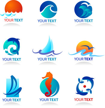 collection of sea icons