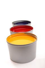 Printing press inks, cyan, magenta, yellow