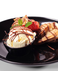 Fancy Cake with Ice Cream