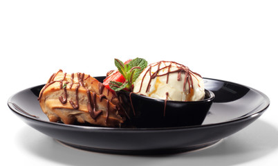 Fancy Cake with Ice Cream