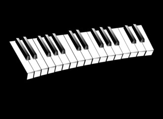 Fototapeta premium Piano keys on black background
